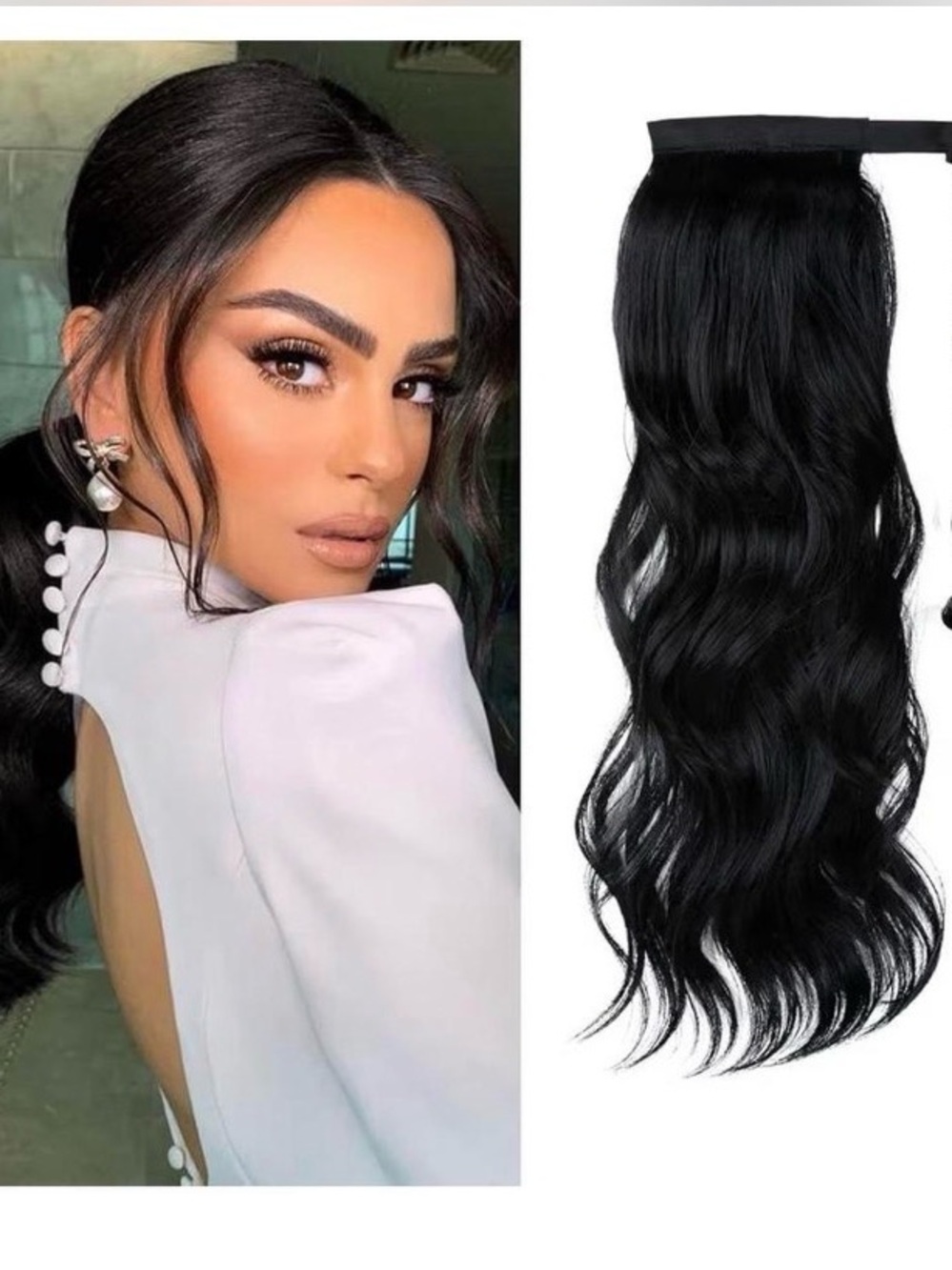 Chic Xtra Dark Brown/Black Lux Black Wavy Clip-In Ponytail Extension